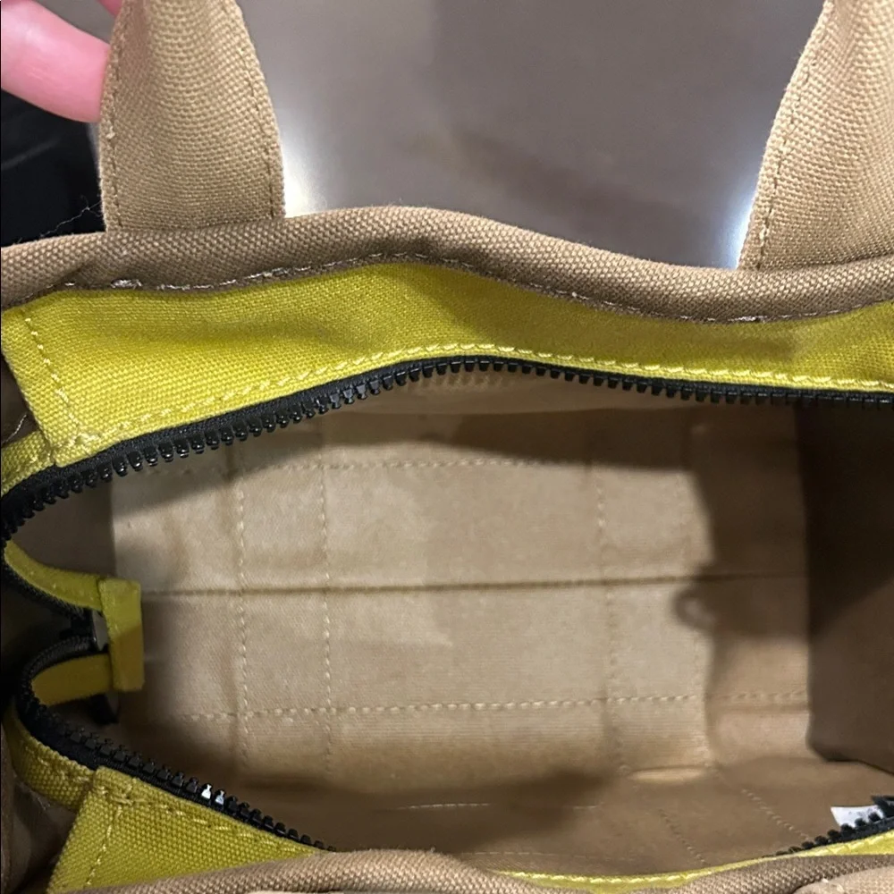 Marc Jacobs Canvas Tote in Tan with White Logo
